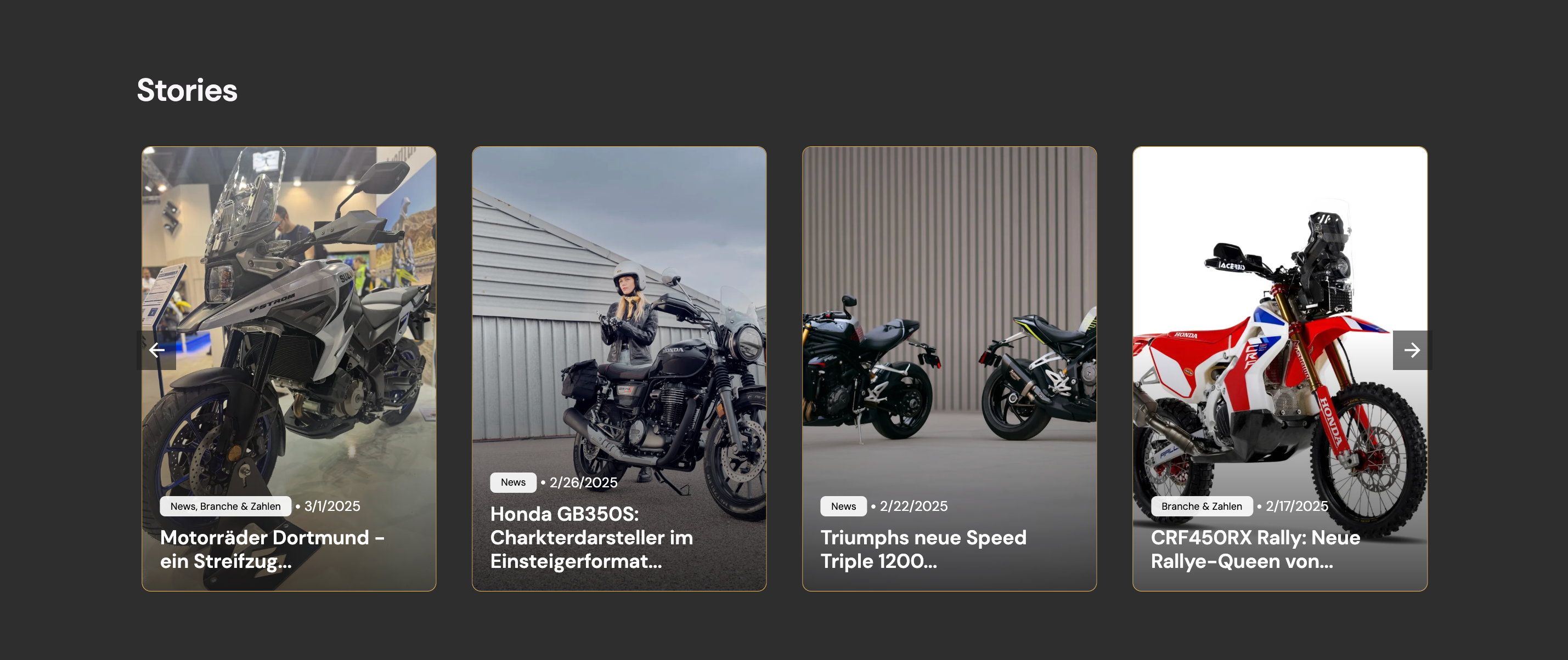 Articles generated from live sources during the first week of April, published on Mototipp.de.